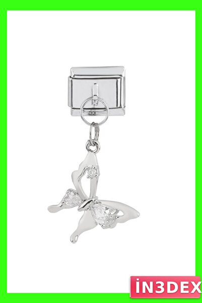 İN3DEX إكسسوار قلادة بتصميم فراشة من الفولاذ المقاوم للصدأ