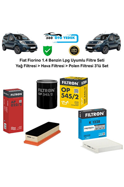 Filtron Fiat Fiorino 1.4 Benzin Lpg Bakım Seti Yağ Filtresi > Hava Filtresi >...