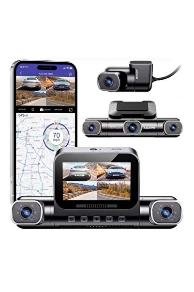 AZDOME كاميرا M660 للسيارة بأربعة قنوات بدقة 2K مع تحكم صوتي ذكي وذاكرة eMMC ...