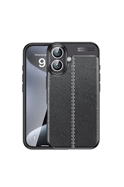 eco port غطاء آيفون 16 بلس مع تركيز تلقائي - أسود