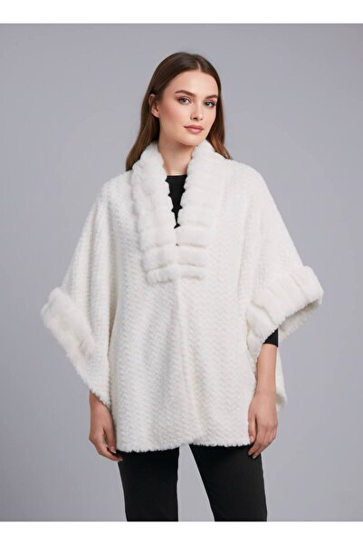 Rabiossa Women's Textured Plush Poncho Cape