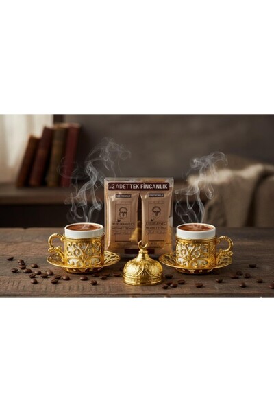 E orient Ottoman Patterned Turkish Coffee Cup Set – Coffee Set for 2 People