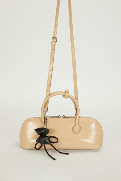 Levidor Mink Women's Hand and Shoulder Bag Small Size with Charms and Long Strap