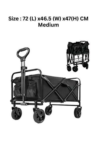 Premium عربة نقل قابلة للطي متوسطة الحجم 72 × 46.5 × 47 سم - عربة قابلة للطي