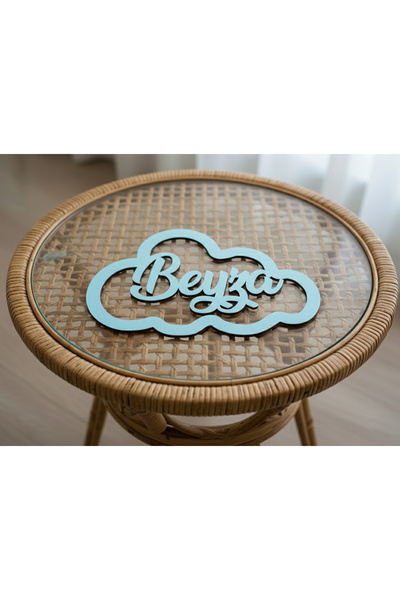 CSD TASARIM İsme Özel Her Renk Kapı Süsü İsimli Bulut Kasnak, Makrome Bulut İ...