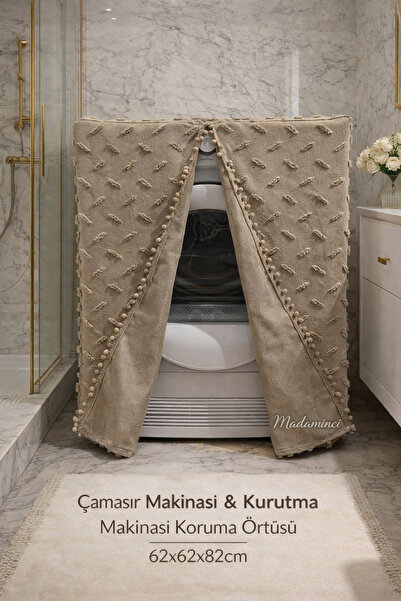 MADAMİNCİ Çamaşır & Kurutma Makinesi Kılıfı Toz Geçirmez Koruyucu Örtü 62x62x...