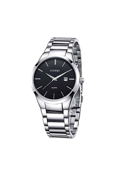 Curren Men's Water Resistant Analog Wrist Watch 8106SB - 40 mm -Silver