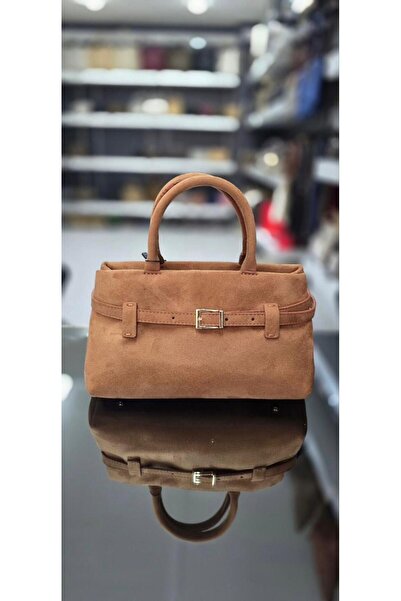 gül sezgin butik Women's Tan Suede Belt Detail Shoulder Bag
