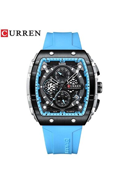Curren Men's Waterproof Quartz Watch, Luminous Markers, Silicone Strap, 8442 ...