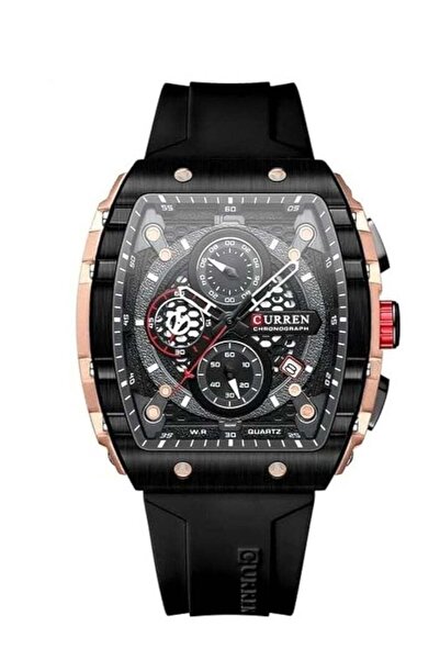 Curren Men's Waterproof Chronograph Watch with Silicone Strap