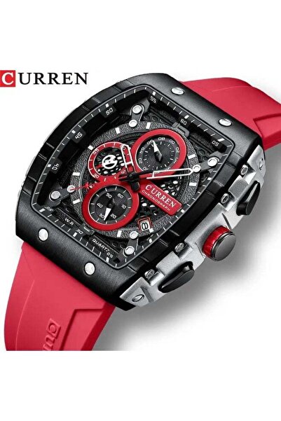 Curren 8442 New Fashion Auto Date Tonneau Quartz Wristwatch Waterproof Chrono...