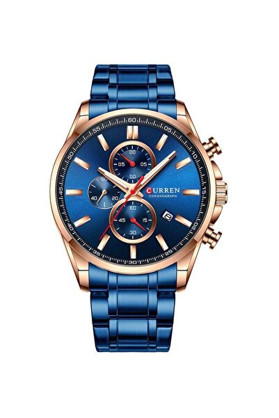 Curren ساعة يد رجالية أنيقة من الفولاذ المقاوم للصدأ، كرونوغراف، J4224S-BL - ...