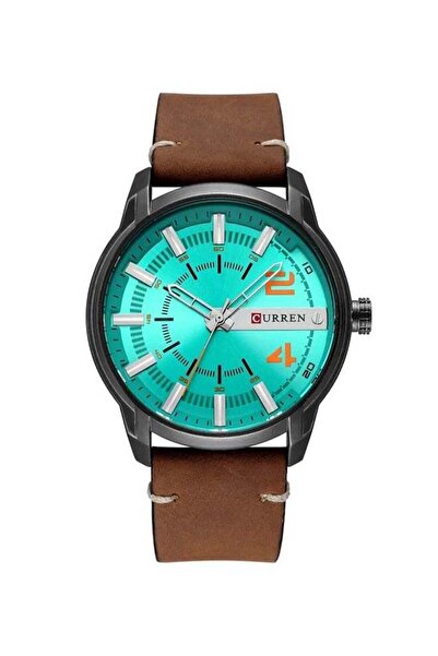 Curren ساعة يد رجالية تناظرية مقاومة للماء M-8306-1 - 40 مم - بني