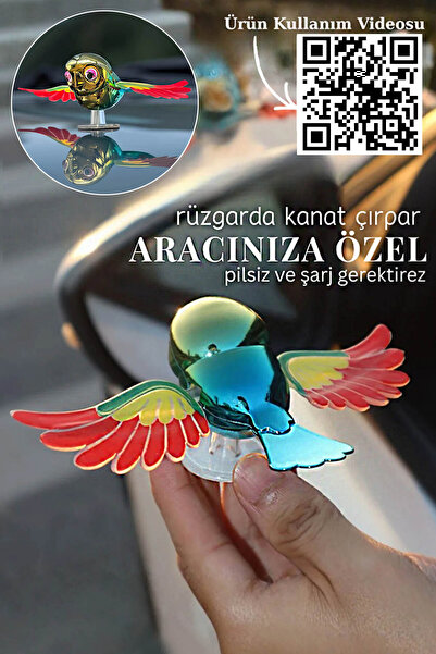 zozoya Araç Motor ve Kast Uyumlu Haareketli Kanat Çırpan Kuş Süsü