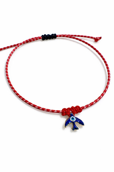 Femenino Korean Rope Martenica Card Bracelet with Evil Eye Bird Detail