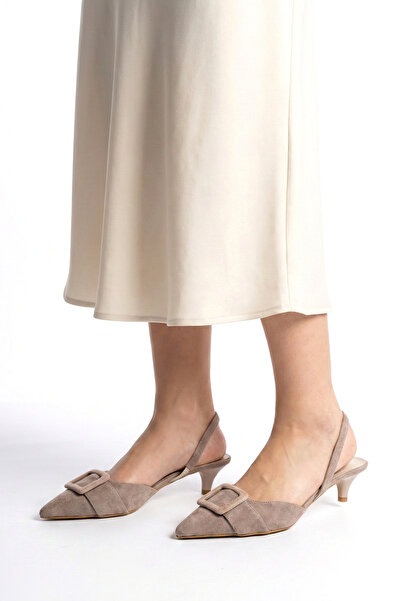 HERUS Women's Daily Short Heel Pointed Toe Buckle High Heels