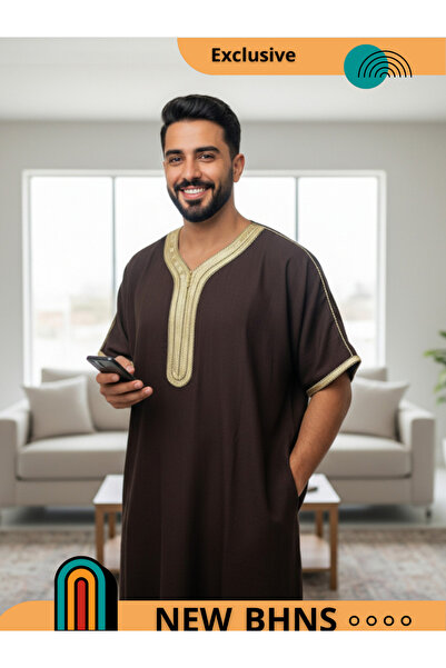 BHNS قميص رجالي ، ثوب نوم فاخر، راحة هدايا رجالية فاخرة ثوب بيت للراحة قميص ج...