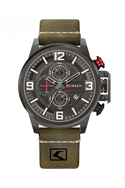 Curren Men's Water Resistant Chronograph Watch WT-CU-8278-GR - 48 mm - Green