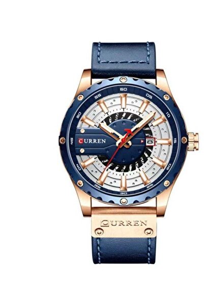 Curren Men's Quartz Wrist Watch Leather Strap - 48 mm