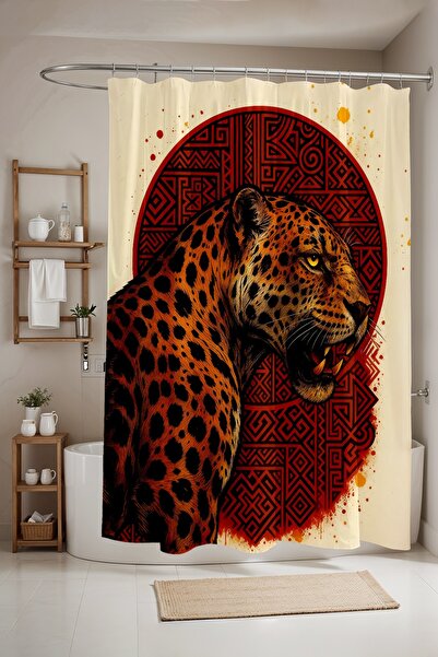 EVPANYA Zavjesa za kupatilo, Roar in the Red Loop Sa deznom Zavjesa za tuš, Z...