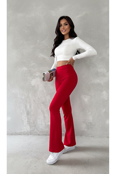 MAİMODA Yüksek Bel İspanyol Paça Tayt Eşofman / High Waist Flared Leggings Sw...