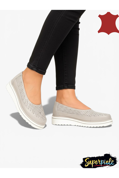 ANGEL BLUE Women's casual shoes made of natural Leather with perforated thick...