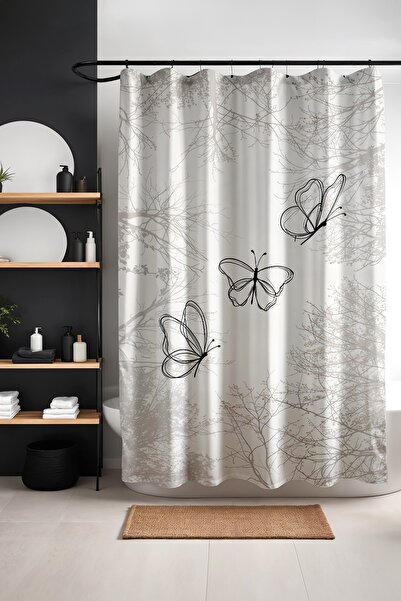 EVPANYA Perdeau de baie, perdea de duș cu model Shadow Flights, perdea pentru...