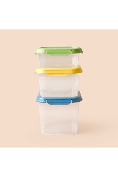 MATMEL Loxo 3-Piece Storage Container with Leak-Proof Lid - Transparent / Col...