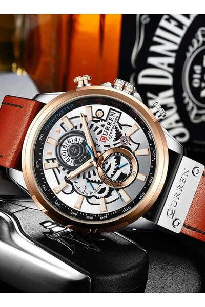 Curren unisex Quartz Movement Leather Strap Time Calendar Display Fashion Wri...