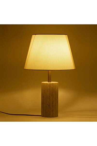 MATMEL Astra Travertine Lampshade with Fabric Hat - Beige