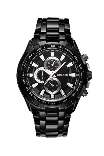Curren Men's 48mm Black Water Resistant Chronograph Watch