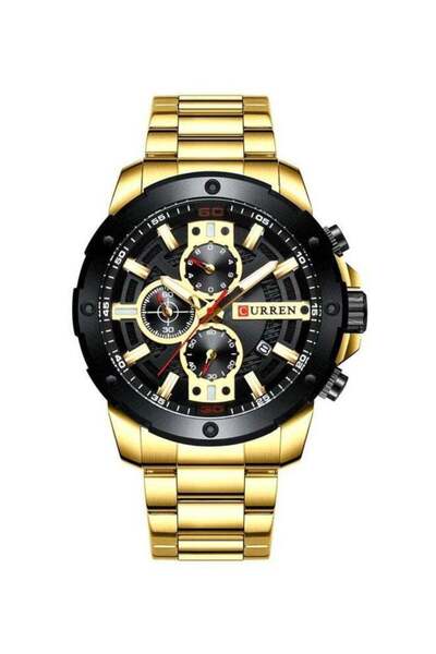 Curren men Water Resistant Chronograph Watch J4057G-KM - 49 mm - Gold