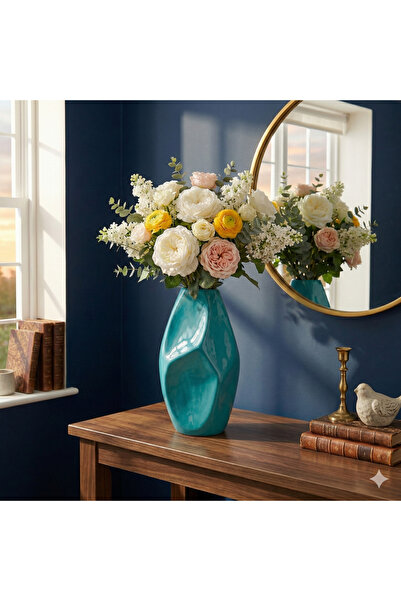 İki Cadı Tasarım Amorf Vase Large Size Decorative Ceramic Object, 34 X 24 cm