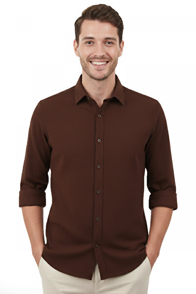 Rizz up Brown Modal Fabric Lycra Comfortable Fit Wrinkle-Free Iron-Free Men's...