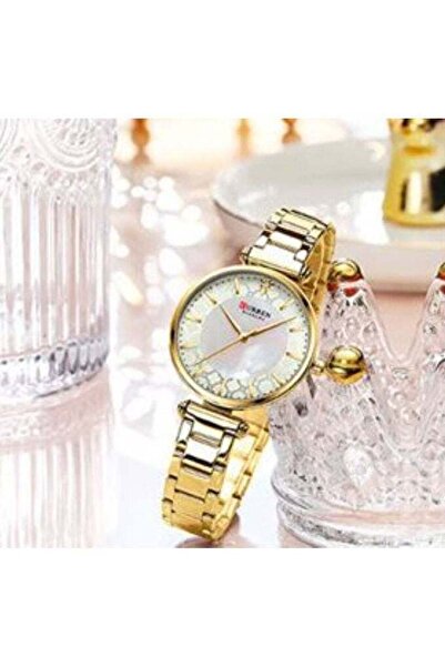Curren Watch for Women Fashion Gold Waterproof Quartz Clock