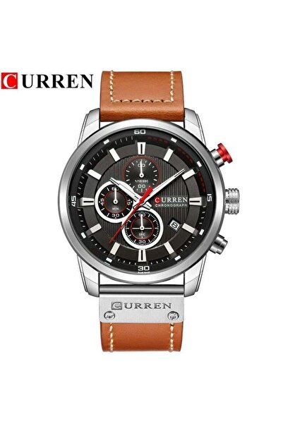 Curren Men's Quartz Watch Waterproof, Leather Strap