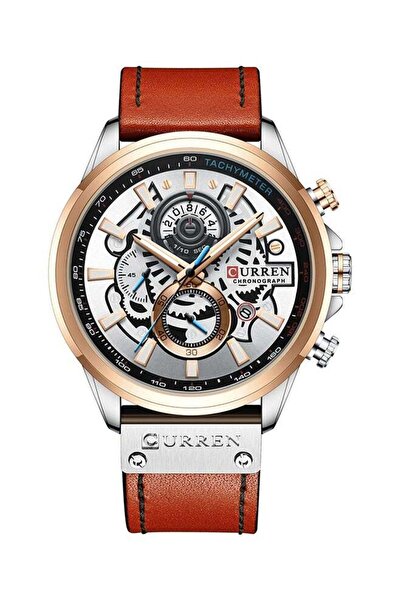 Curren Men's Waterproof Genuine Leather Band Chronograph Quartz Watch 8380 - ...