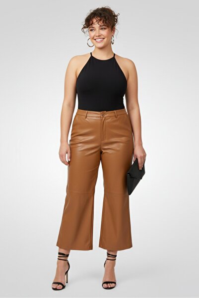 The Giving Movement Women Regular Fit Solid Flared Pants,Brown