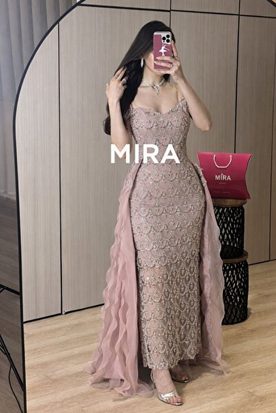 Mira pink evening dress