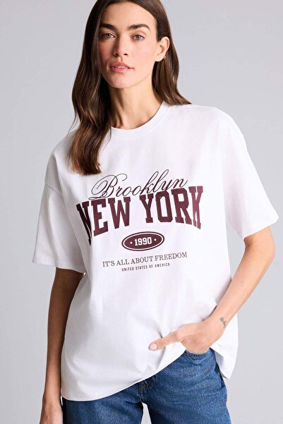 DeFacto Oversized Printed T-Shirt H1404Ax26Sm