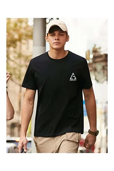 Massgai Unisex Great Triangle Printed Oversize 100% Cotton T-Shirt