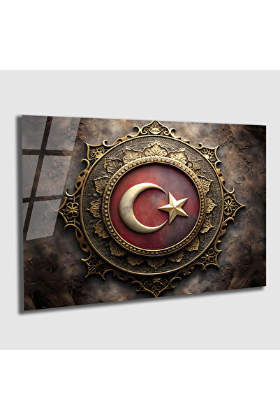 bestdecor Türk Bayrağı Temperli Cam Tablo, Ev Ve Ofis Duvar Dekoru Kurum Hedi...