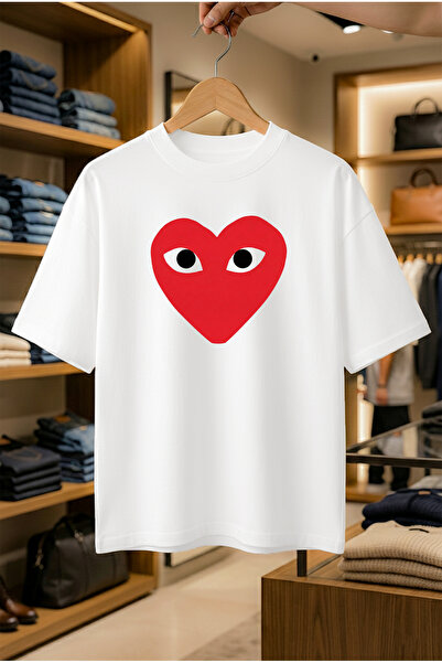 SELF CONTROL Summer Short Sleeve T-Shirt Anti-Sweat Cotton Printed T-Shirt Heart