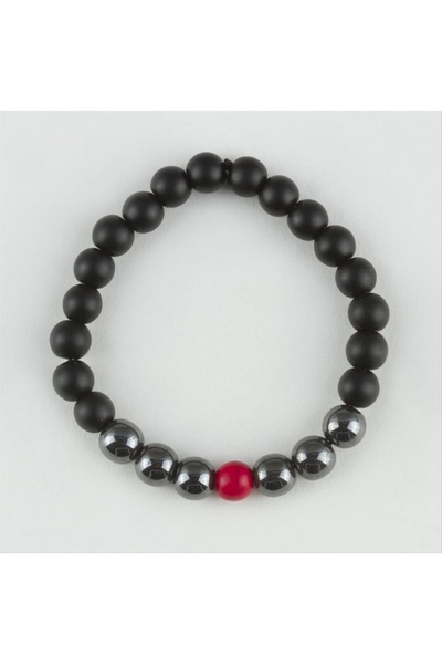 ZERO LAND سوار من الحجر الطبيعي أونيكس-هيماتيت من ستوروزال (64054) - أنثراسايت