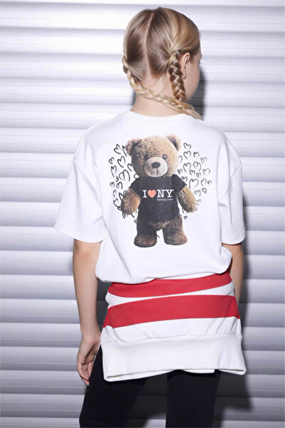 DeFacto Огромна бежова тениска за момичета „I Love NY“ G9595A8/ER105