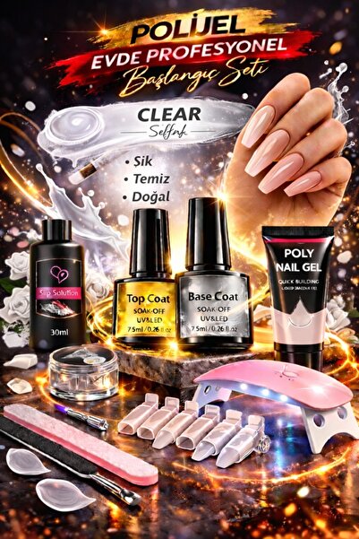 Uniquem 33 Parça Evde Polijel Protez Tırnak Yapma Seti Basit Kolay Uygulama S...