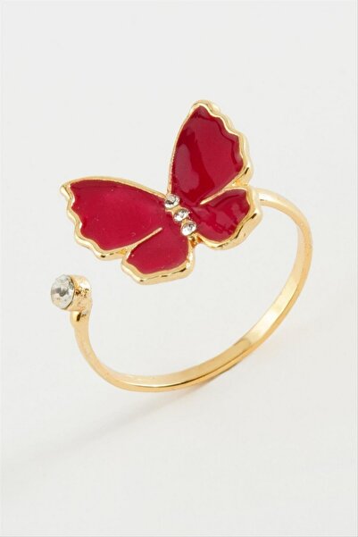 ZERO LAND Storozal Butterfly Stone Enamel Ring (62849) - Red