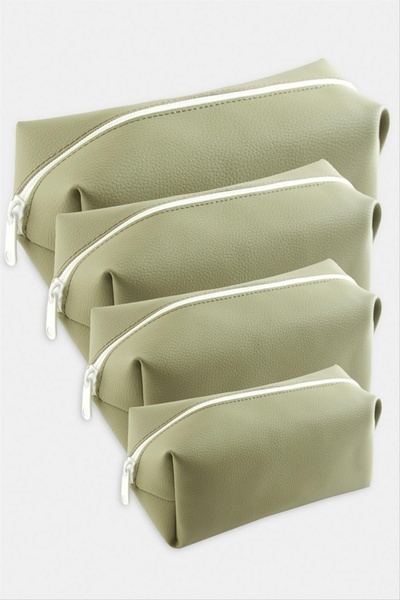 ZERO LAND حقيبة مكياج STOROZAL مكونة من 4 قطع مع حامل يدوي - (63845) أخضر فستقي