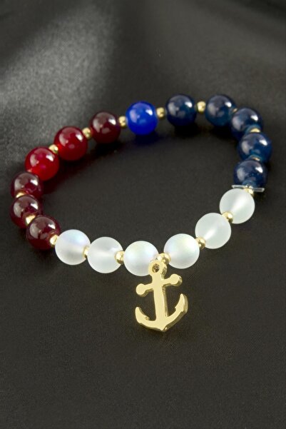 ZERO LAND Storozal Çapa Necef Natural Stone Bracelet (73803) - Ebruli