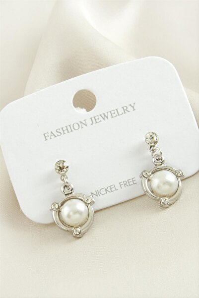 ZERO LAND حلق معدني من اللؤلؤ من STOROZAL - (71828) لون فضي